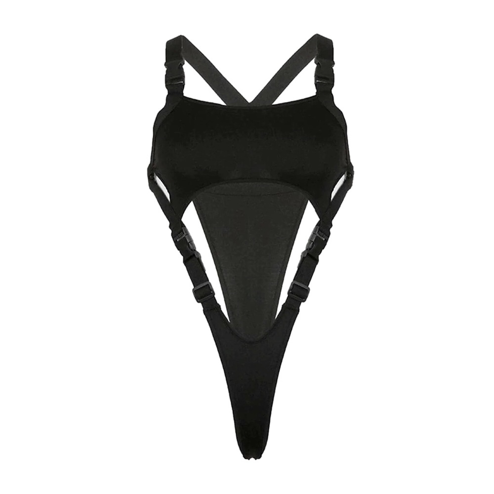 Irregular Gothic Cutout Bodysuit